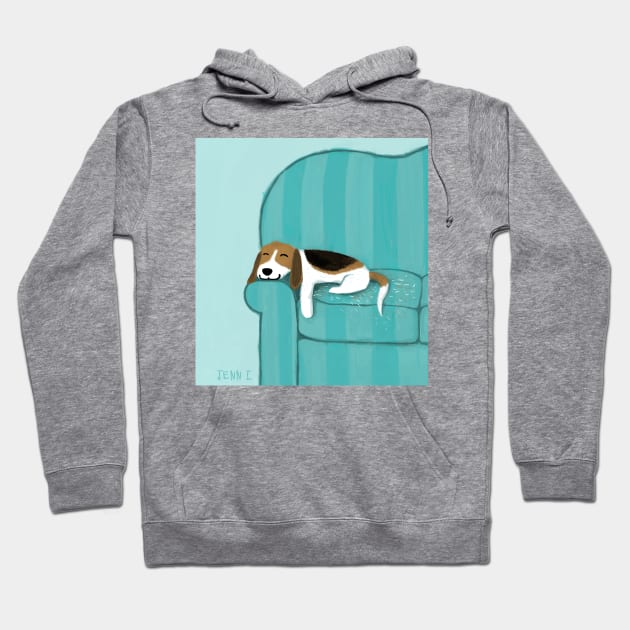 Happy Couch Dog | Cute Beagle Hoodie by Coffee Squirrel